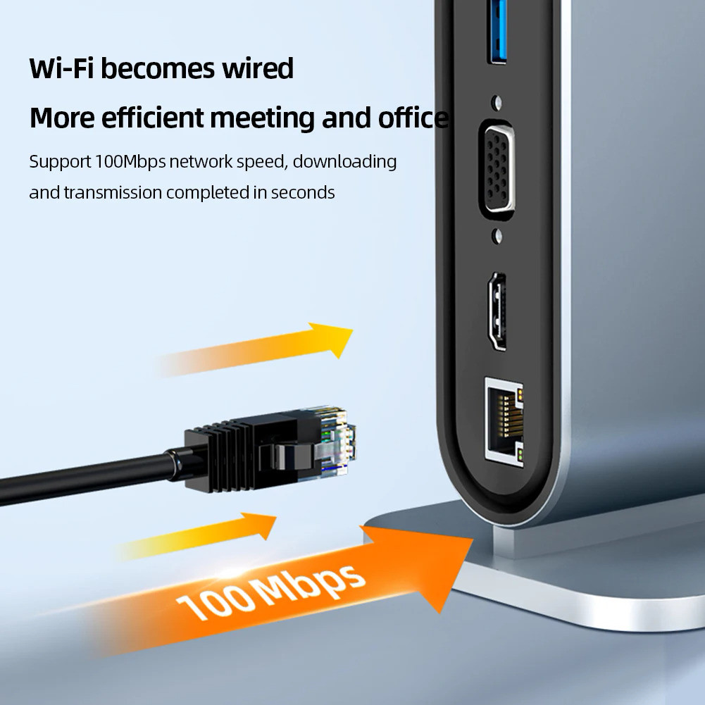 Adaptador 12 em 1 USB C HUB Docking Station compatível com HDMI 4K 30Hz ...
