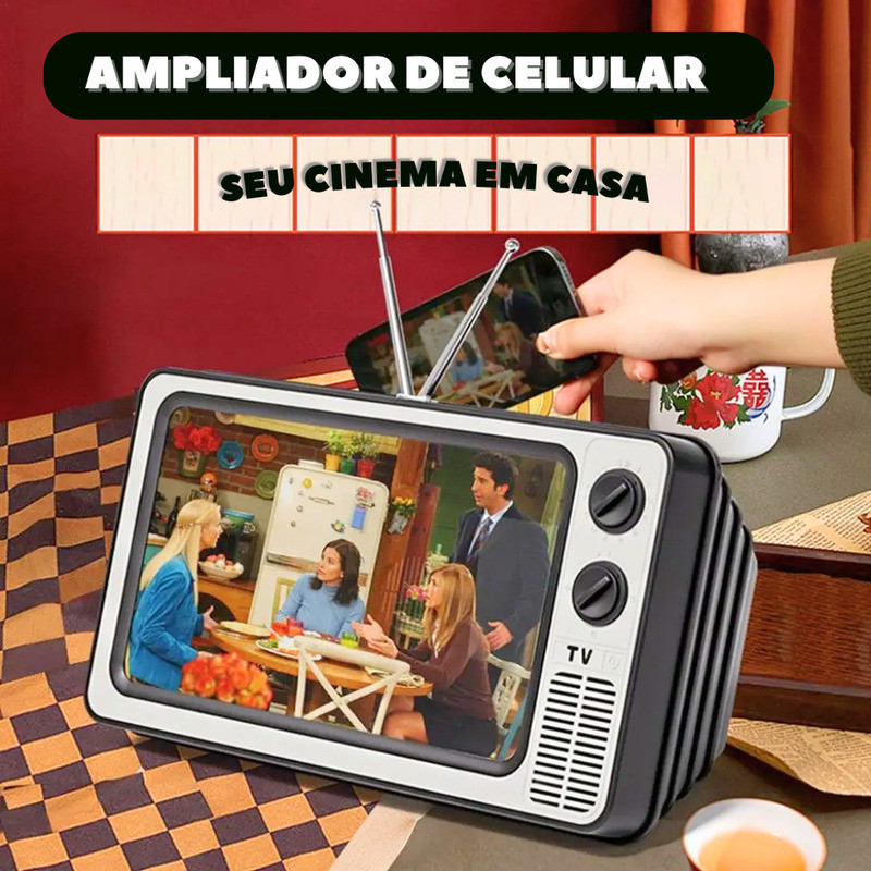 Ampliador Celular, Tela Filme Com HD Formato de TV Antiga 12" AM FASHION