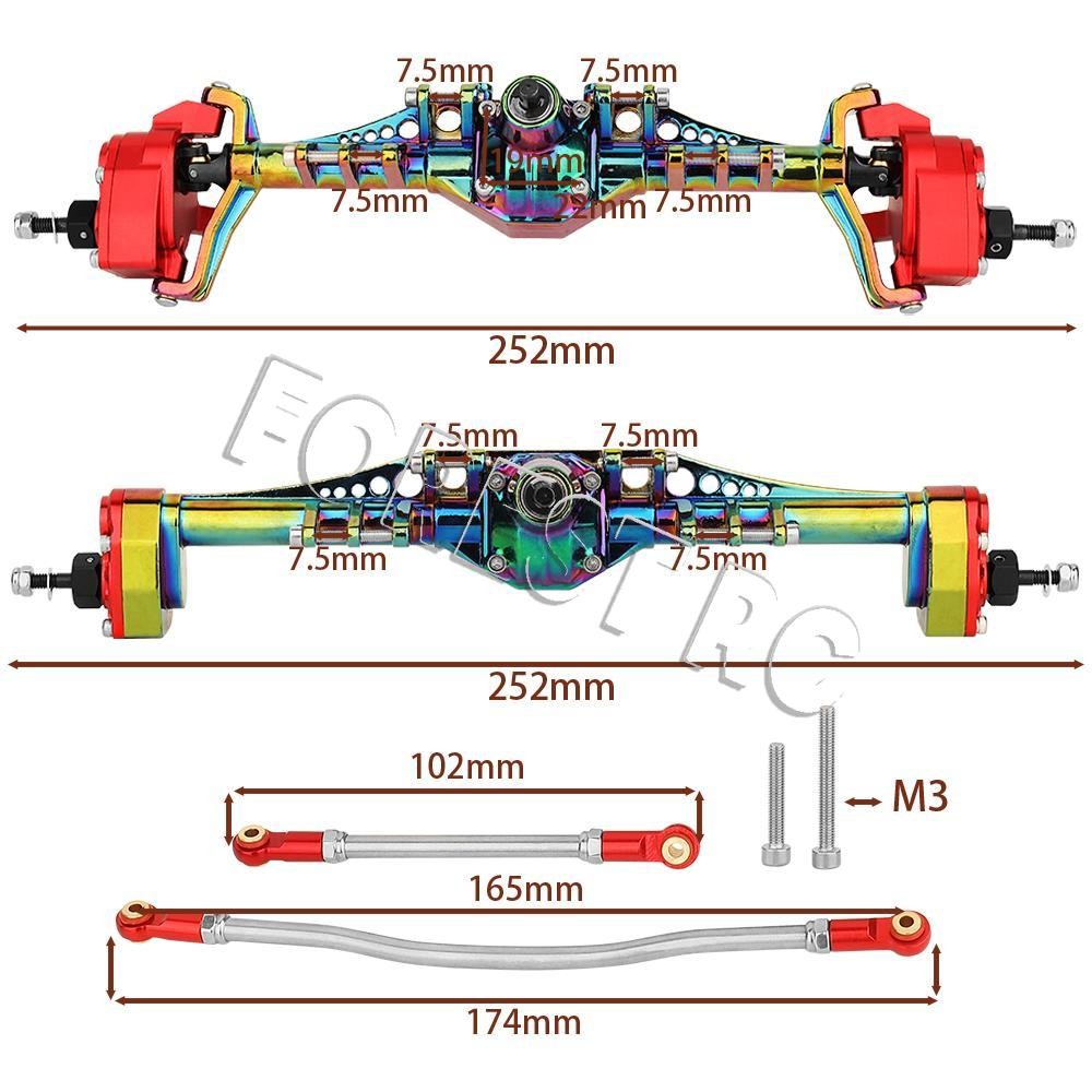 Aluminum Alloy Portal Axle For 1/10 RC Crawler Car Axial Capra 1.9 UTB AXI03004