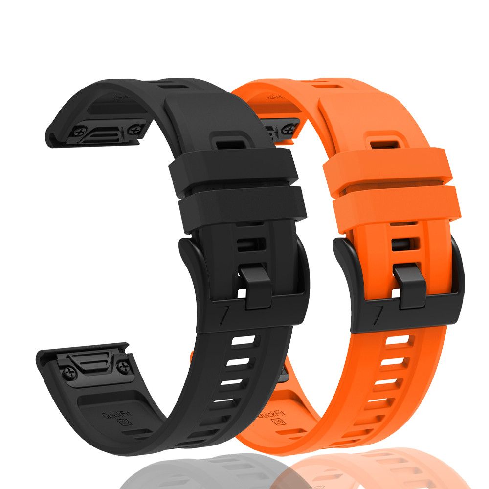 SCHIK 22 26mm Cuoio Silicone Cinturino Per Garmin Fenix 7 7X 6 6X Pro 5 5X Plus/Epix/Descent G1 Smart Quick Release Watcband Bracciale, Quickfit 22mm, Agata - Foto 7