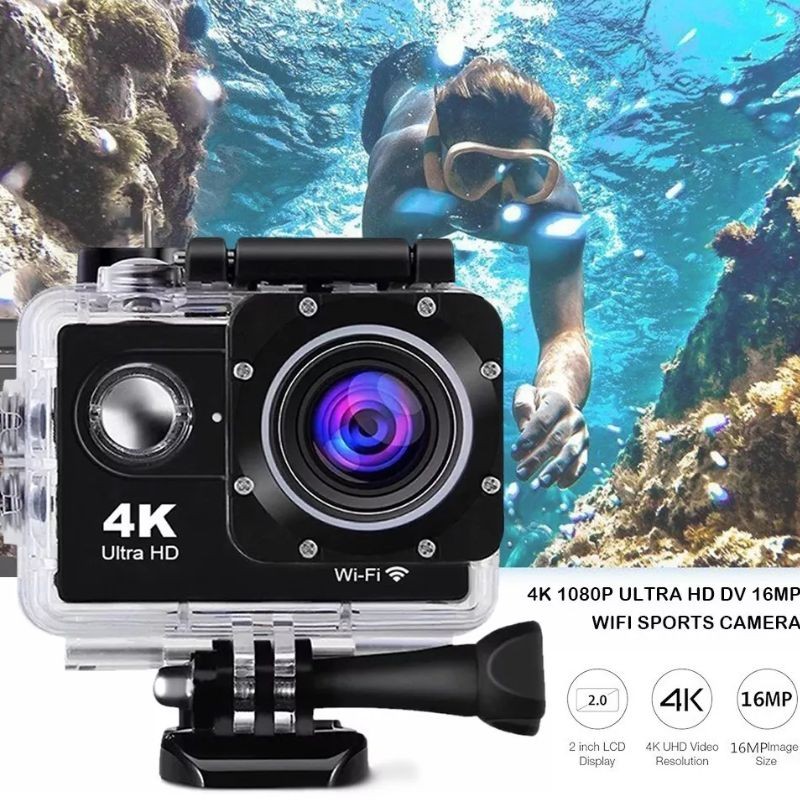 Câmera Filmadora 4K Sport à Prova D’Água com Wi-Fi e Case | Ação e ...