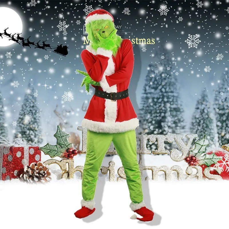 Natal Ao Vivo Role Play Traje Papai Noel Monstro Verde Grinch Adulto E ...