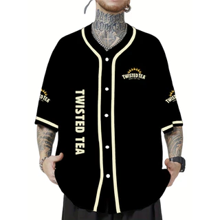 Camisa De Beisebol Esportiva Casual Masculina , Blusa De Manga Curta De Poliéster Com Gola Redonda E Estampa 3D , Detalh