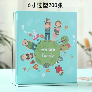 Álbum de fotos de plástico de 20cm, coleção intersticial de fotos, grande capacidade, 20cm, 200 folhas, armazenamento de