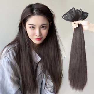 Pintura Coco peruca remendo feminino de uma peça de três peças longo e reto almofada de cabelo remendo de extensão de ca