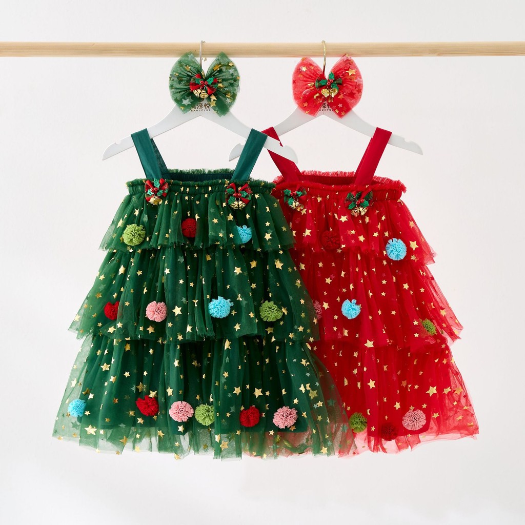 Novo Vestido De Princesa De Natal Crianças Menina Estrela Lua Sem ...