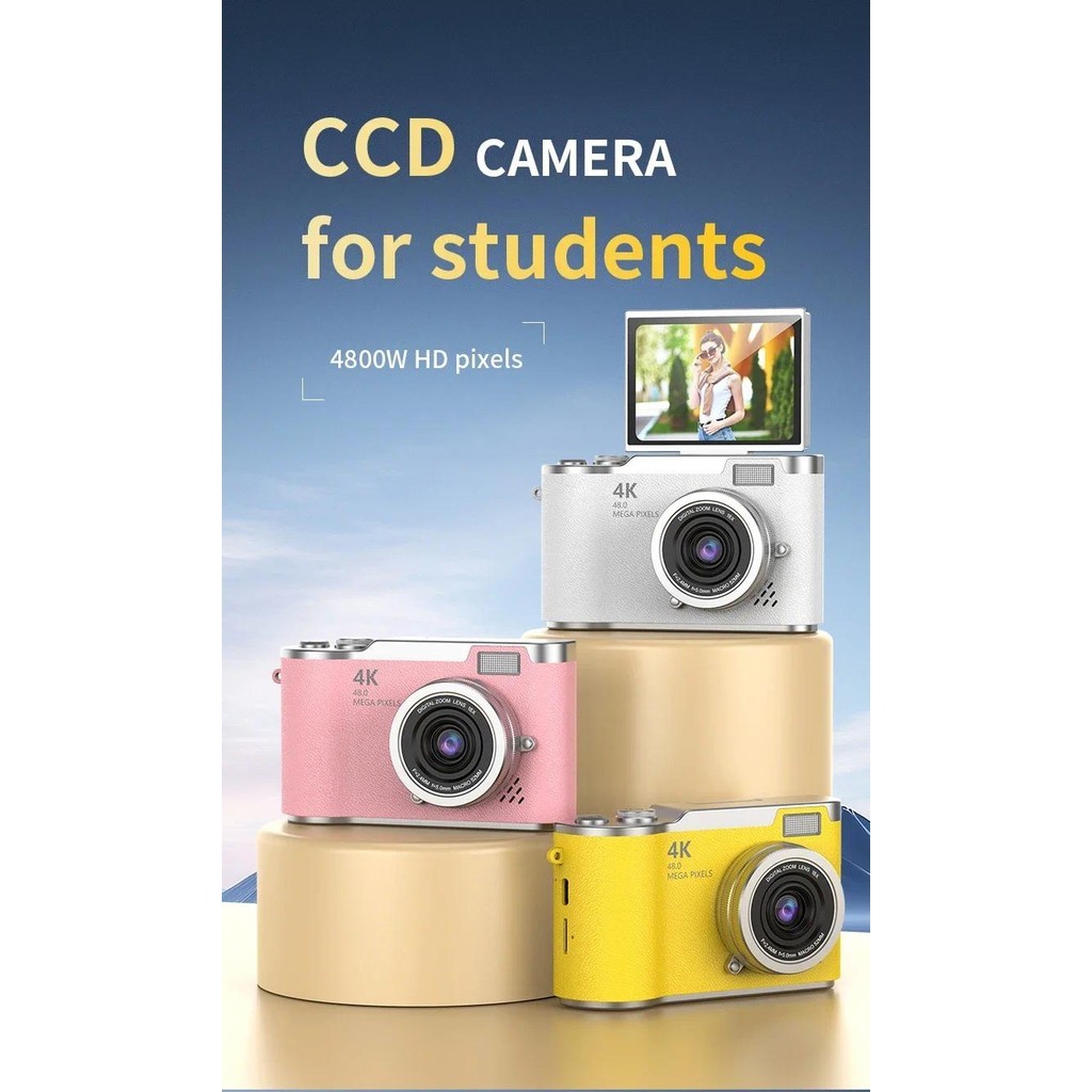 Cámara Digital Compacta 48MP Con Zoom 8X Y Pantalla Giratoria 180° – Ideal Para Selfies Y Estudiantes