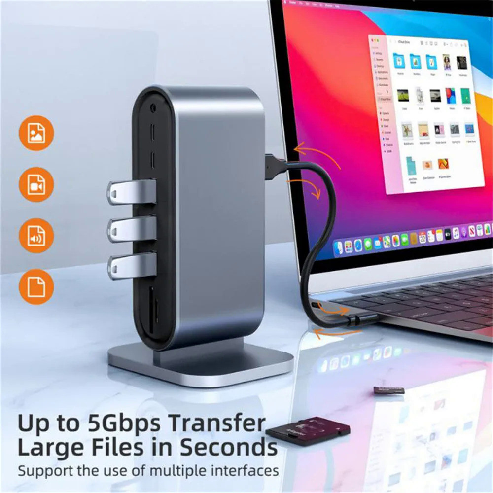 Adaptador 12 em 1 USB C HUB Docking Station compatível com HDMI 4K 30Hz ...