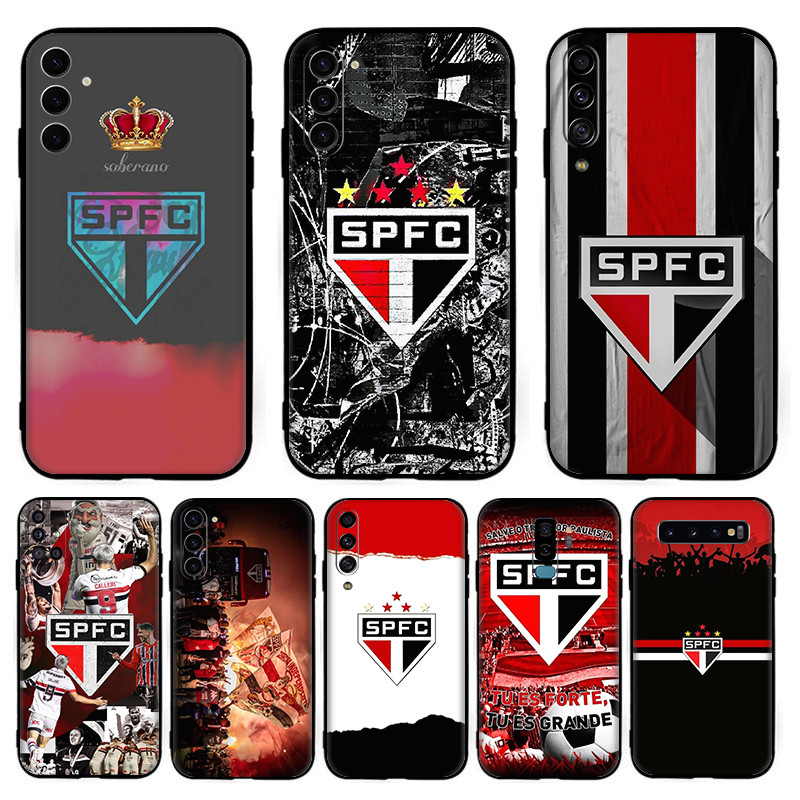 Capa De Telefone Para Samsung A52 A72 4G 5G A71 A81 A82 A91 SPFC1 sao paulo FC Preto Silicone À Prova De Queda Protetora