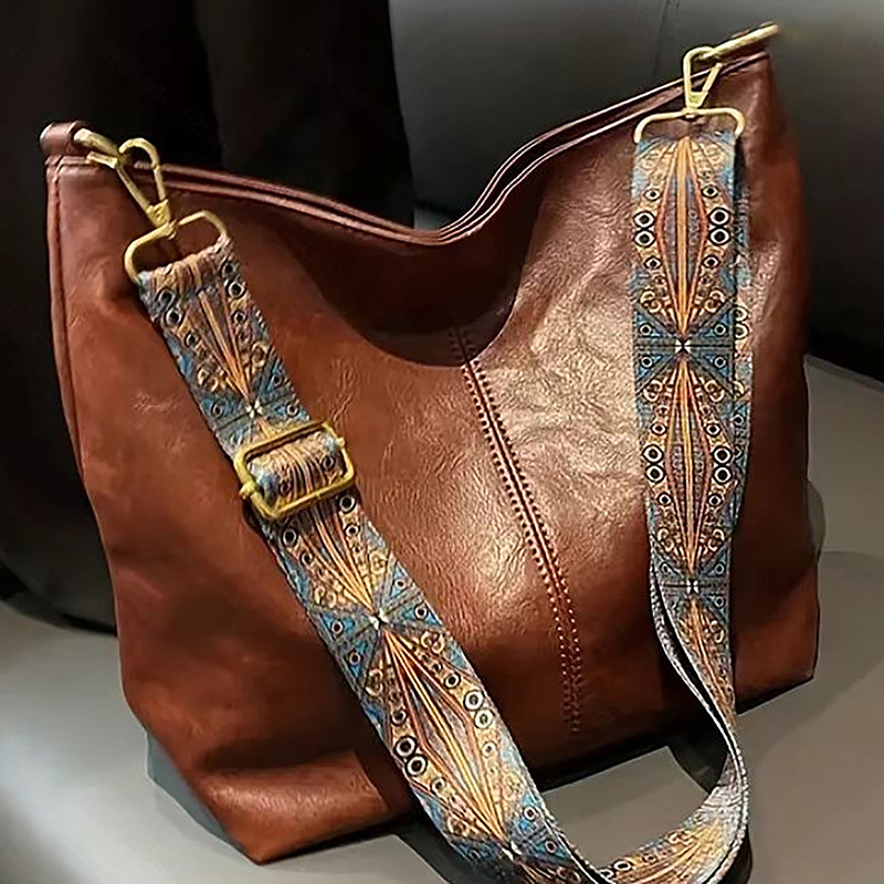 Bolsa Transversal Feminina De Grande Capacidade Com Alça Geométrica