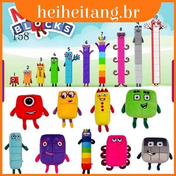 Novos Numberblocks Cartoon Educacional Plush Toy Building Blocks para ...