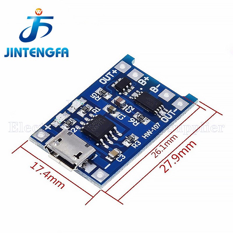 25 Schede Di Ricarica USB-C TP4056 - Per Batterie Litio 18650 Con Protezione - Foto 2