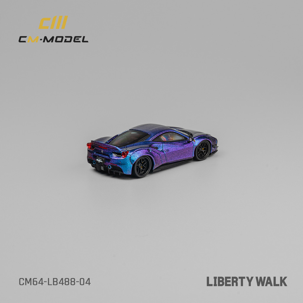 CmModel 1/64 Ferrari 488 LBWK Modelos de carros Liga de fundição ...