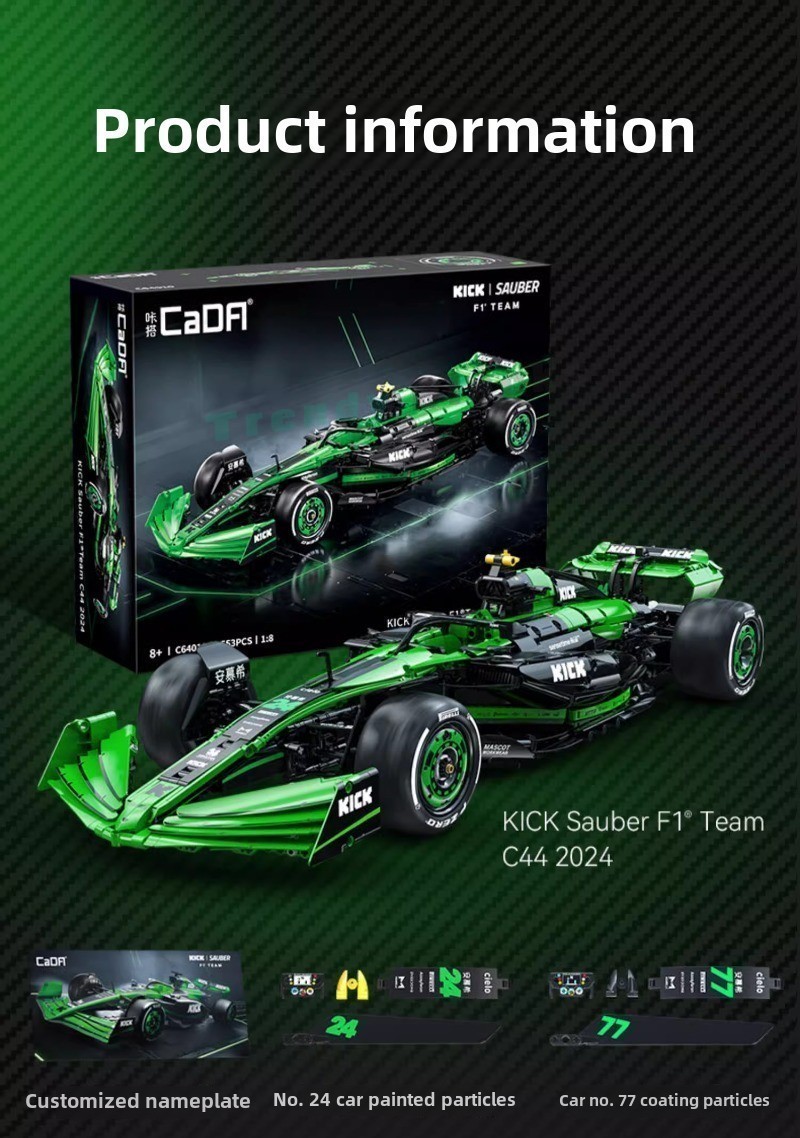 C64010 CADA 1 : 8 Technic KICK SAUBER F1 Team C44 Blocos De