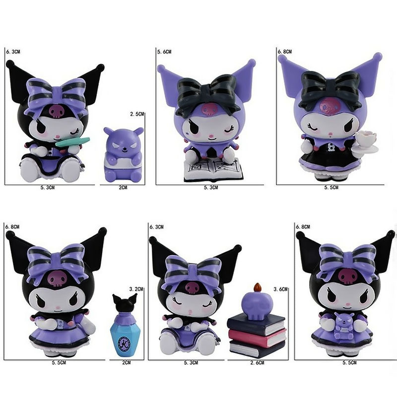 8 Pçs Sanrio Kuromi Lobisomem Jogo Série Figura De Ação Bonecas Anime ...