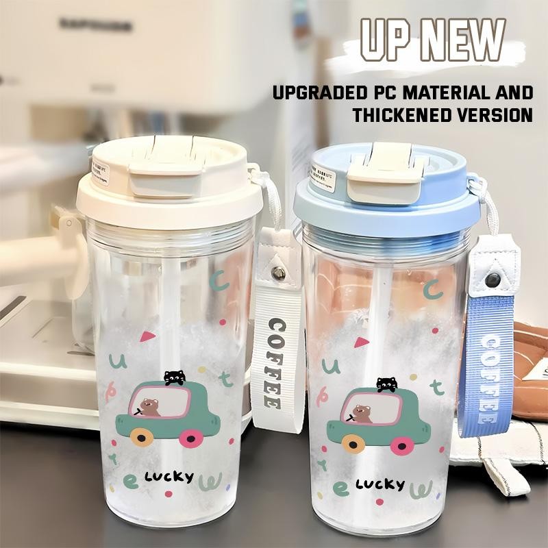 Caneca de Plástico Cute Lilian com Design de Urso de Desenho Animado ...