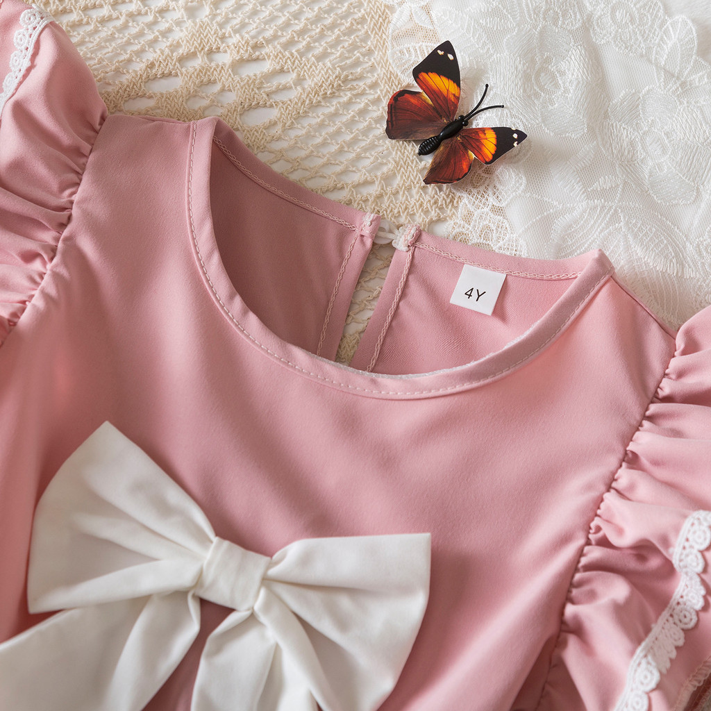 Vestido Bebé Niña Con Volantes Y Lazo - Vestido Rojo Manga Volante, Incluye Diadema, Tallas 3-24 Meses