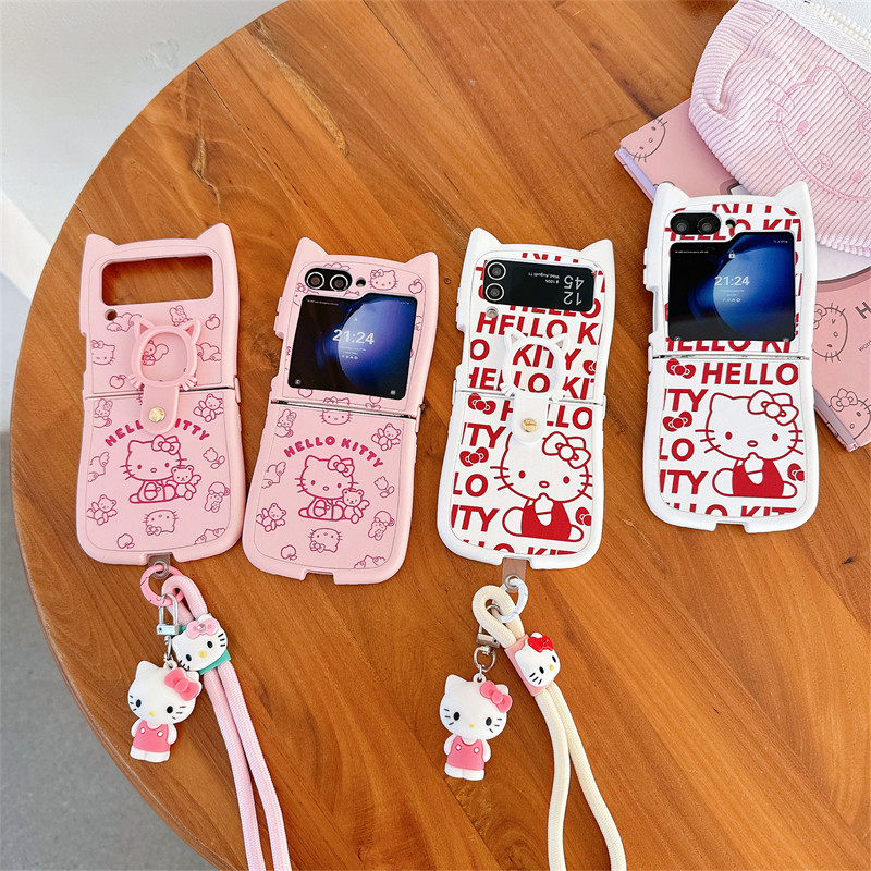 Sanrio HELLO KITTY Cat Capa Dobrável TPU Para Samsung Galaxy Z Flip 6/5 ...