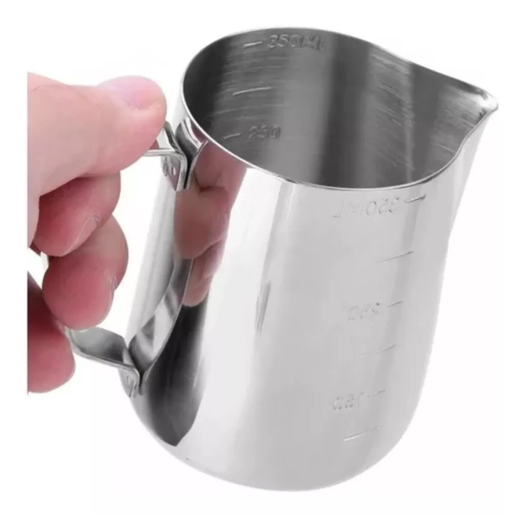 Jarra Inox Cremeira Pitcher 350ml Leiteira Barista American | Shopee Brasil