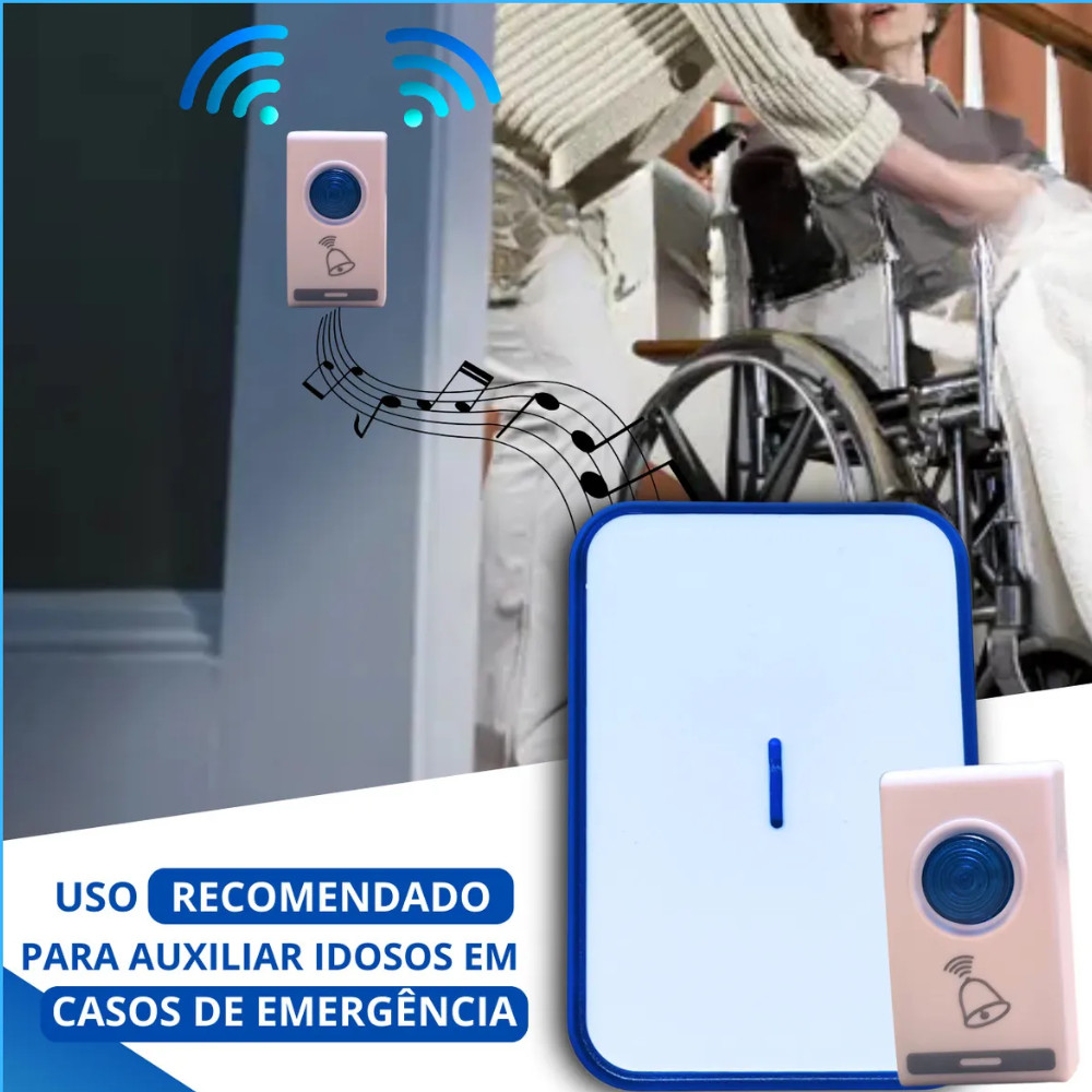 Campainha Sem Fio Residencial Wireless De Longo Alcance Wifi | Shopee ...