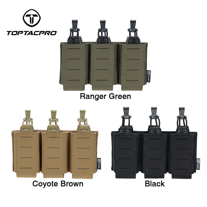 Poche Porte-chargeur Tactique TOPTACPRO – MOLLE Simple, Multicam, 5.56 Mm – Neuf