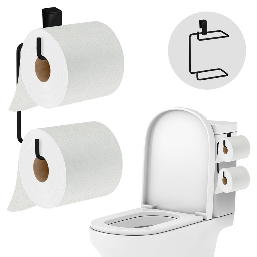 Porta Rolo Caixa Acoplada Duplo - Preto Reforçado Premium | Shopee Brasil