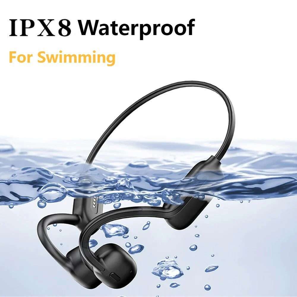 Fones De Ouvido Sem Fio IPX8 À Prova D'água Natação Condução Óssea ...
