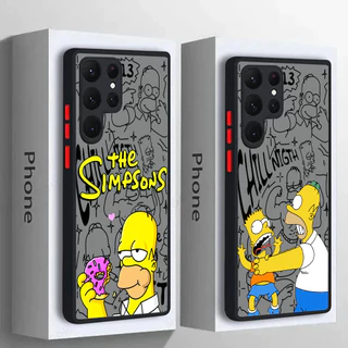 Cartoon The Simpson Homer Capa De Telefone De Silicone Para Samsung S25 Ultra S24 S23 S21 S20 FE S22 Plus S24FE 5G Trans