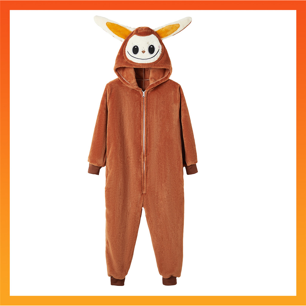 Novas Mulheres Homens Kigurumi Bonito Marrom Labubu Animal Dos Desenhos ...