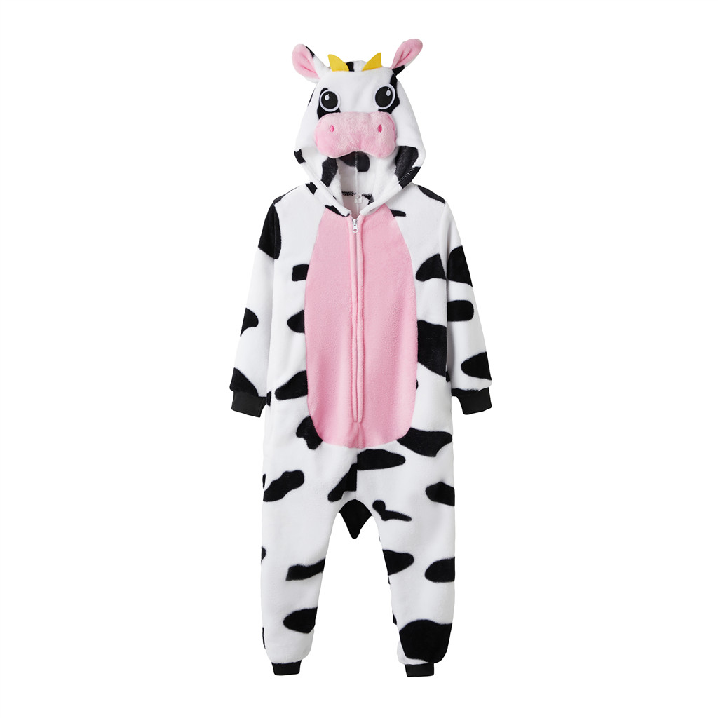 Kigurumi Rosa Vaca Dos Desenhos Animados Flanela Pijamas Mulheres ...
