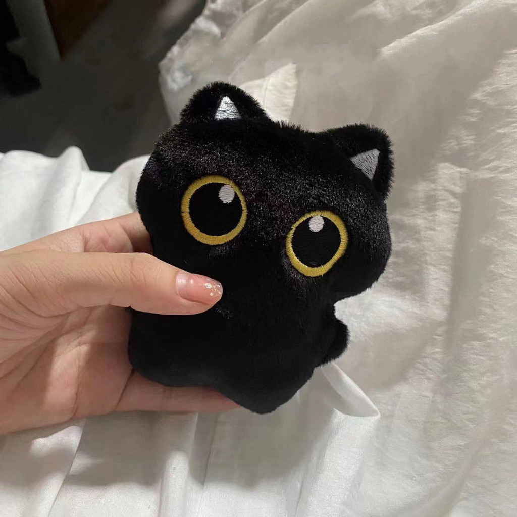 10cm Bonito Gato Preto Brinquedo De Pelúcia Boneca Pequeno Pingente ...