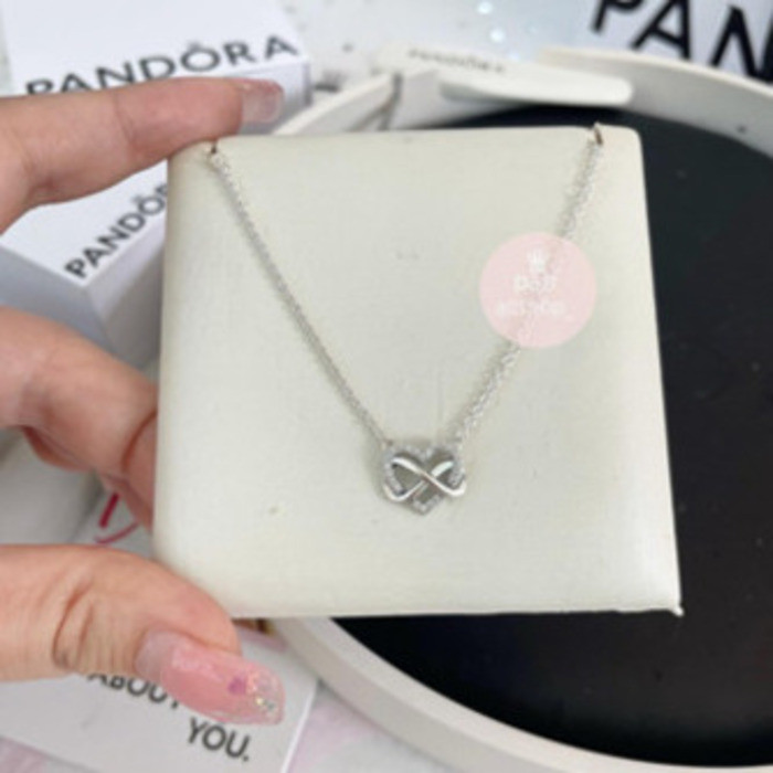Moda. [100% autêntico] Colar de prata Pandora Infinite em formato de ...