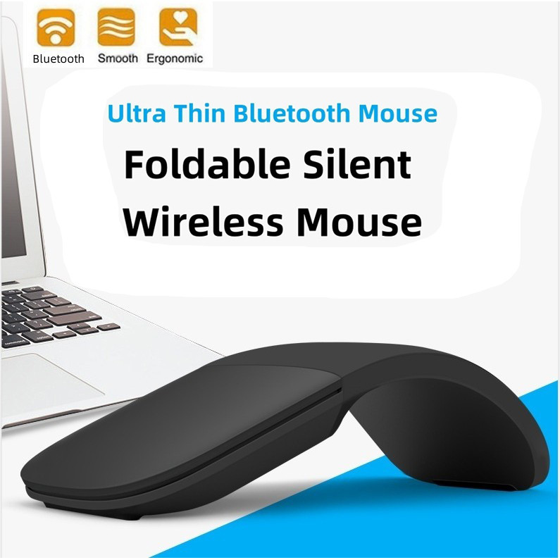Rato Sem Fio Dobrável Silencioso Bluetooth Mouse Ultra Fino Ergonômico ...