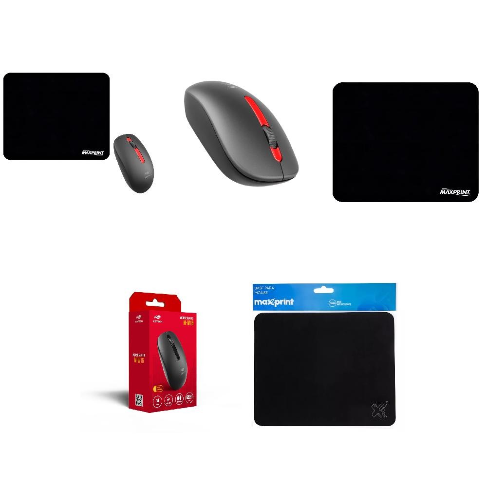 Kit Mouse Sem Fio C3Tech + Mouse Pad Antiderrapante Preto | Shopee Brasil