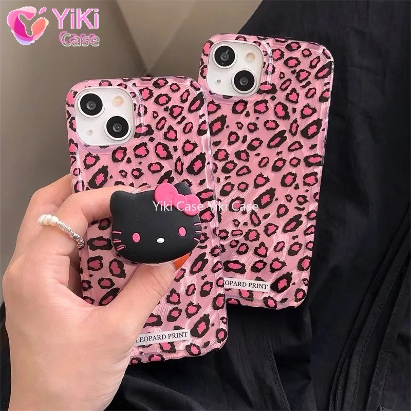 Leopardo 3D Hello Kitty Grip Tok Titular Forro A Laser Caso De Telefone ...