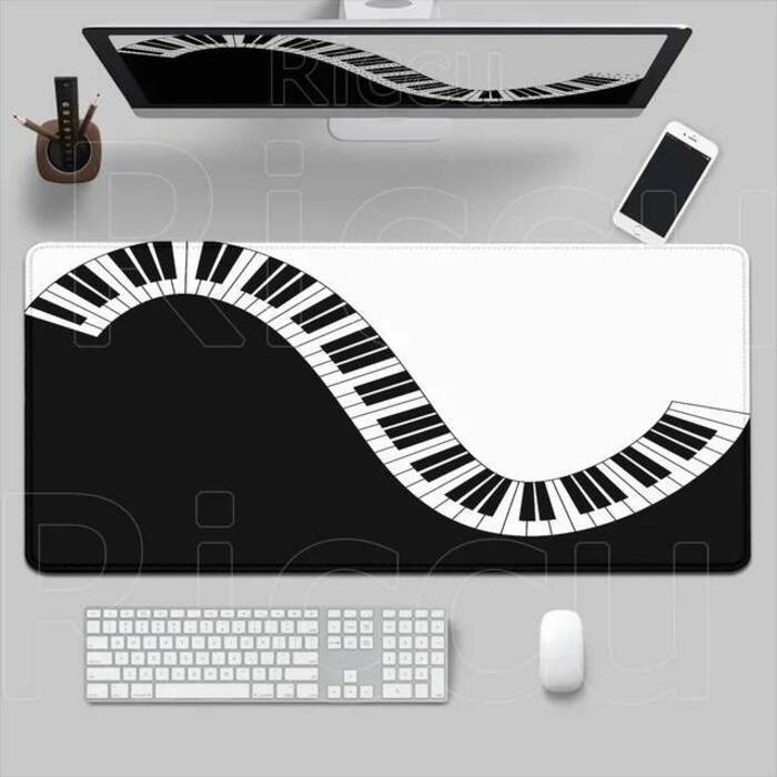 Bonito Impressão HD Música Piano Notas Mouse Pad PC Portátil Jogos Mousepad De Borracha Antiderrapante Teclado Preto Bra