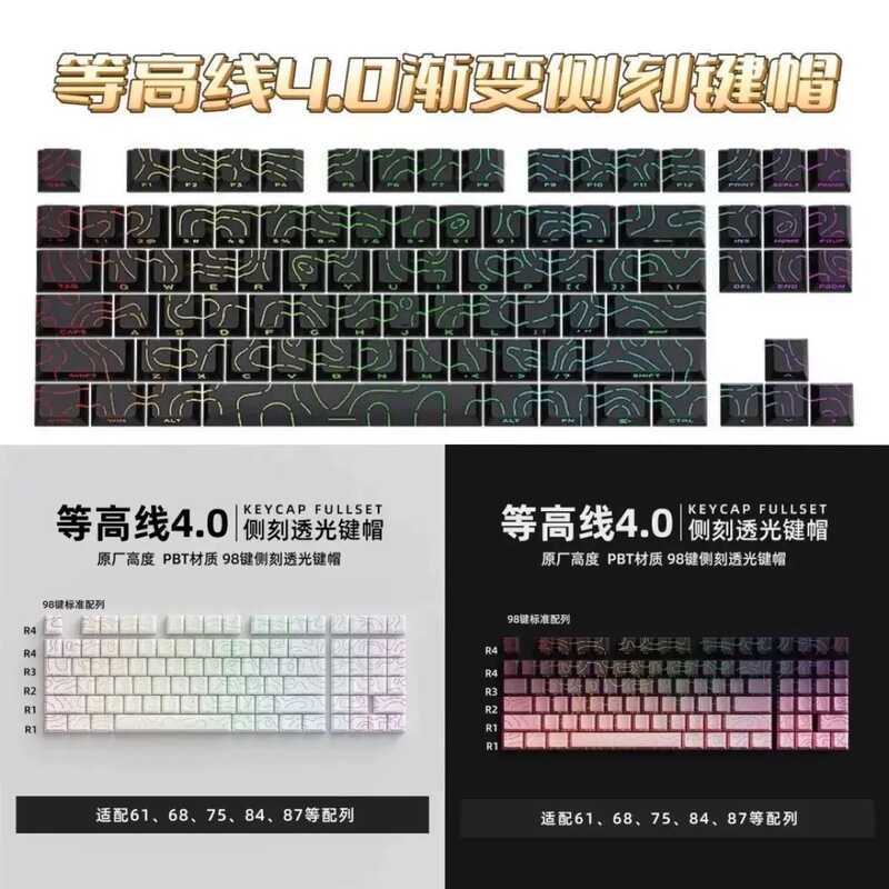 Etc. Teclado mecânico de alta linha Keycap gravação lateral RGB translúcido sublimação de calor adaptação personalizada 