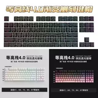 Etc. Teclado mecânico de alta linha Keycap gravação lateral RGB translúcido sublimação de calor adaptação personalizada