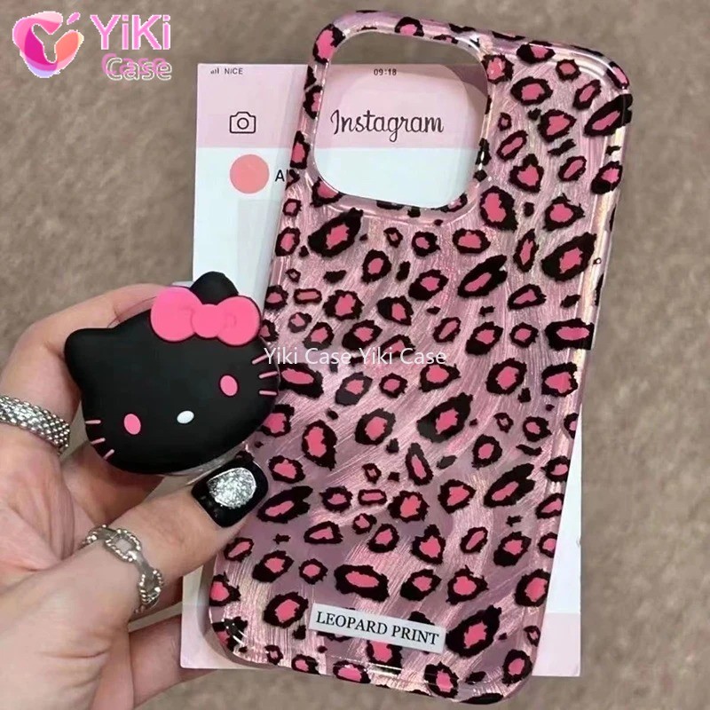 Leopardo 3D Hello Kitty Grip Tok Titular Forro A Laser Caso De Telefone ...