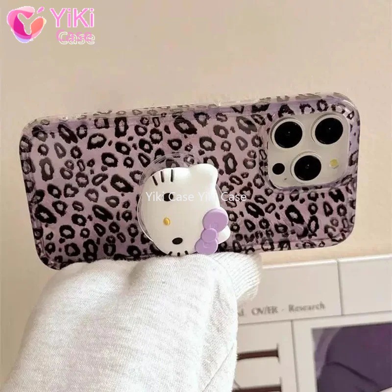 Leopardo 3D Hello Kitty Grip Tok Titular Forro A Laser Caso De Telefone ...