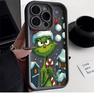 Grinch Natal TPU anti-impacto Capinha Capa Para Samsung A14 A15 A54 A55 A05S A16 A07 A17 S22 S23 S24 S25 FE Ultra