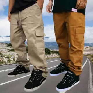 Kit 2 Calça Cargo Mesculino Masculina 6 Bolsos skate Larga Fechamento Cordão Outlet de fábrica