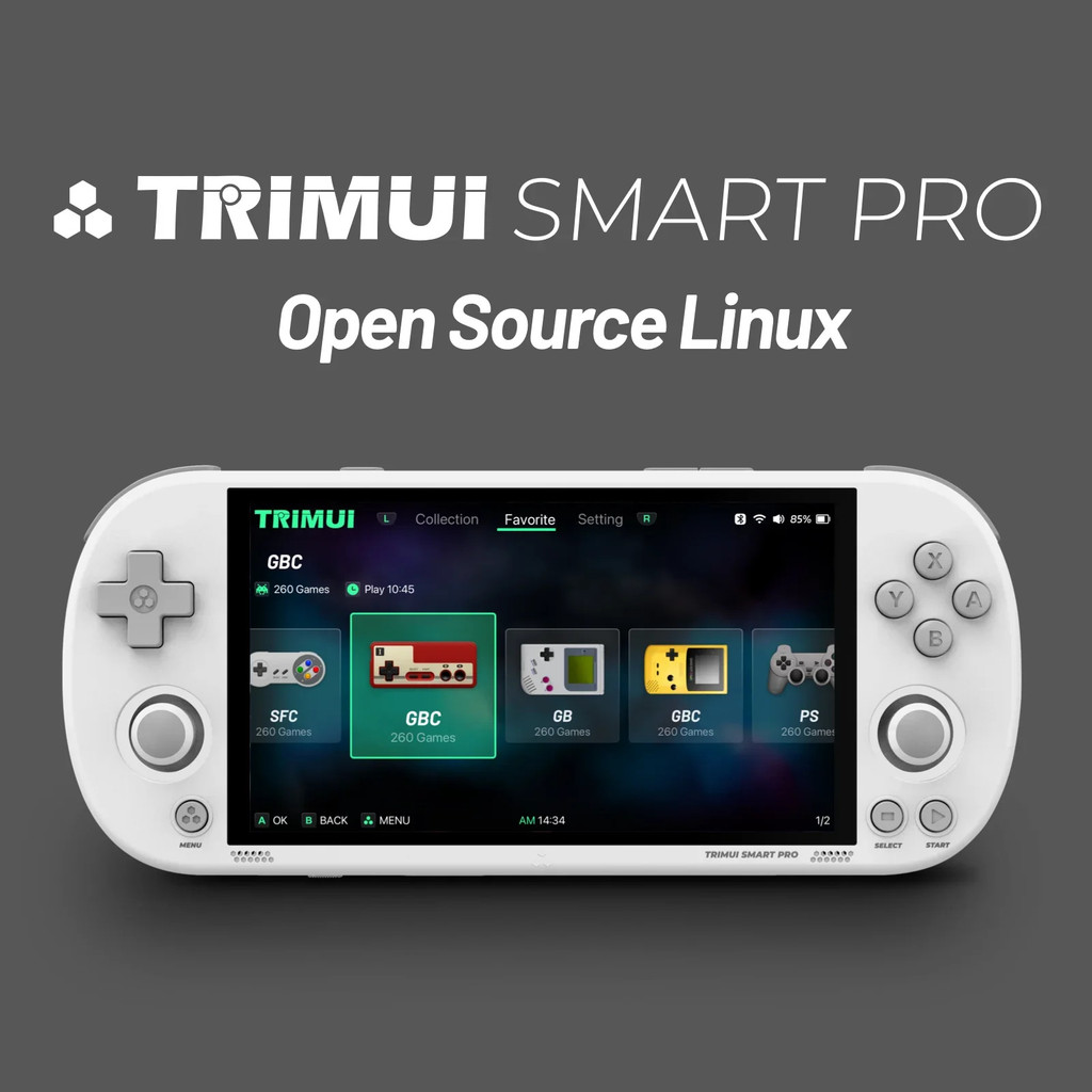 Trimui Smart Pro Console De Jogos Portátil 4.96'IPS Tela Sistema Linux ...