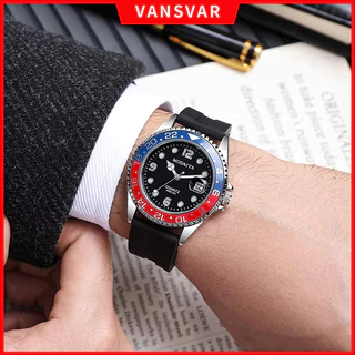 Moda Masculina Relógios De Negócios Casual Silicone Banda Calendário Relógio De Quartzo Pulso De Aço Para Masculino