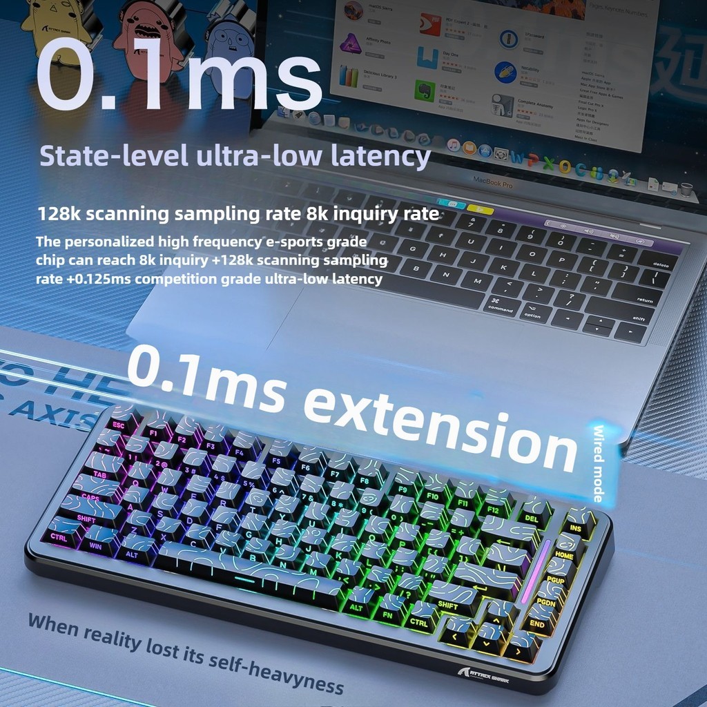 Ataque SHARK X82PRO HE 75 % Teclado Para Jogos Com Gatilho Rápido