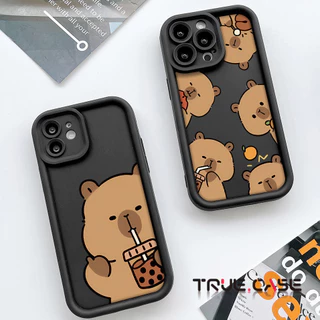Capa De Telefone Silicone capybara Compatível Com IPhone 17 16 13 11 12 14 15 XR XS MAX Plus Moda Retro