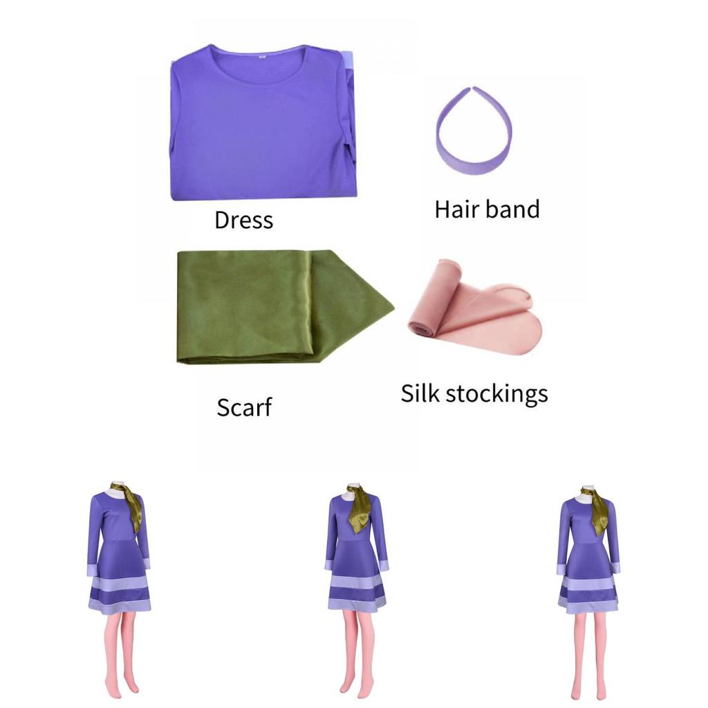 Fantasia De Cosplay Scooby-doo Para Mulheres Vestido De Daphne ...