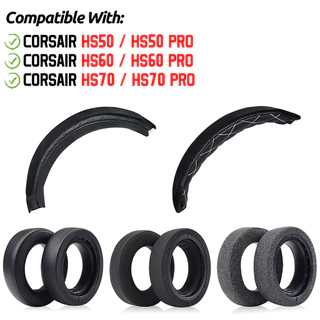 Para Corsair HS70 HS60 HS50 Pro Fone De Ouvido Bandana Almofadas Almofada Esponja Earmuffs Capa Substituição
