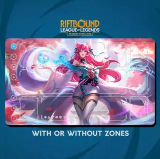 Bordas Costuradas Mystic Ahri Playmat-Jogo De Cartas Colecionáveis Riftbound-24 " x 14 " Polegadas 600 x 350 mm -