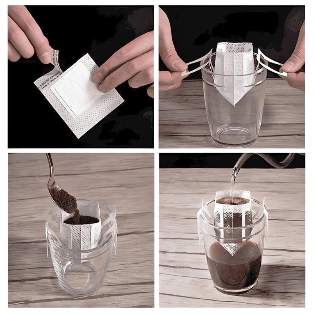 Filtros de Café Individuais Portáteis com Alça para Copo (Drip Coffee ...